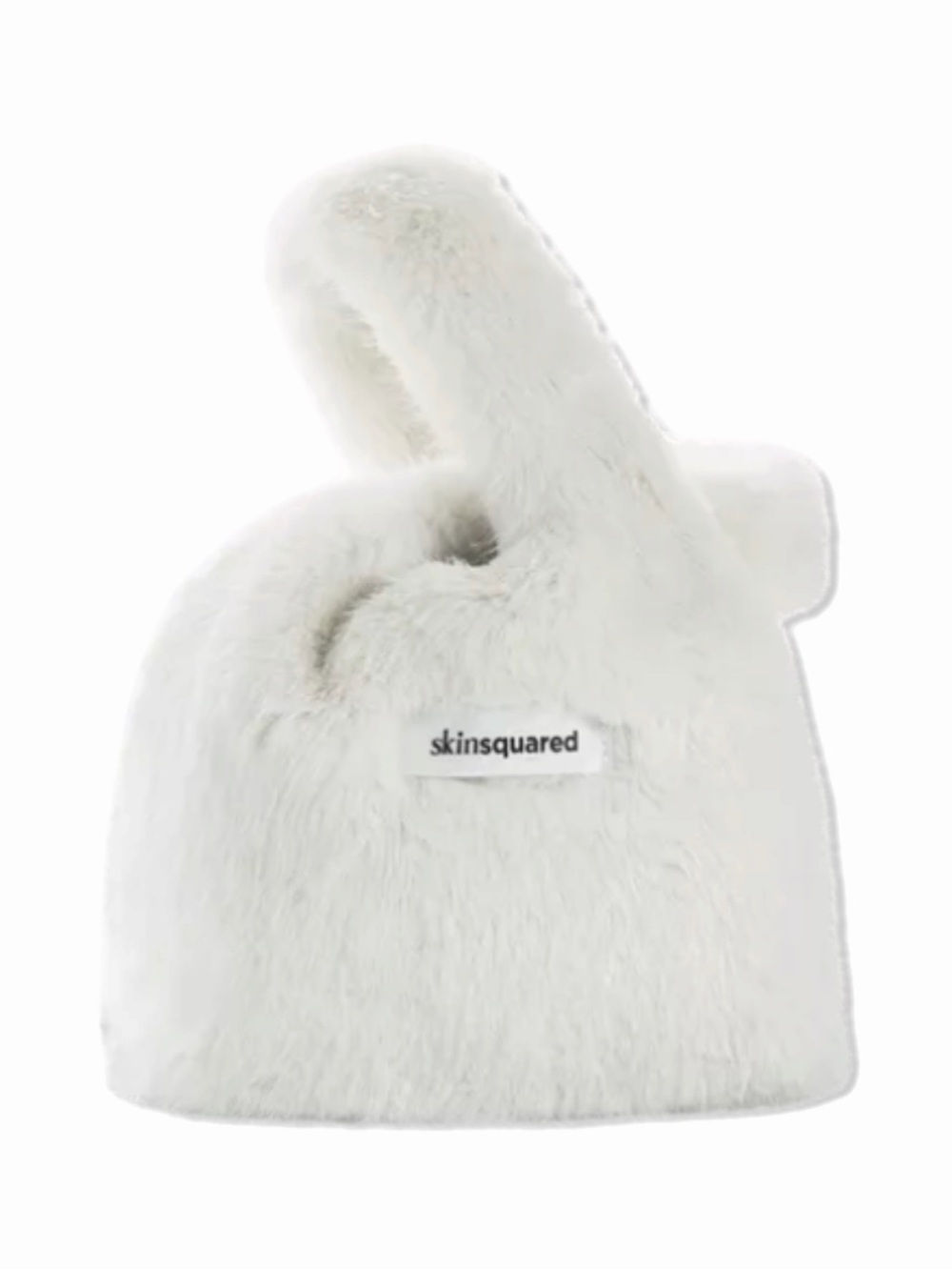 SKINSQUARED Soft White Faux Fur Handbag